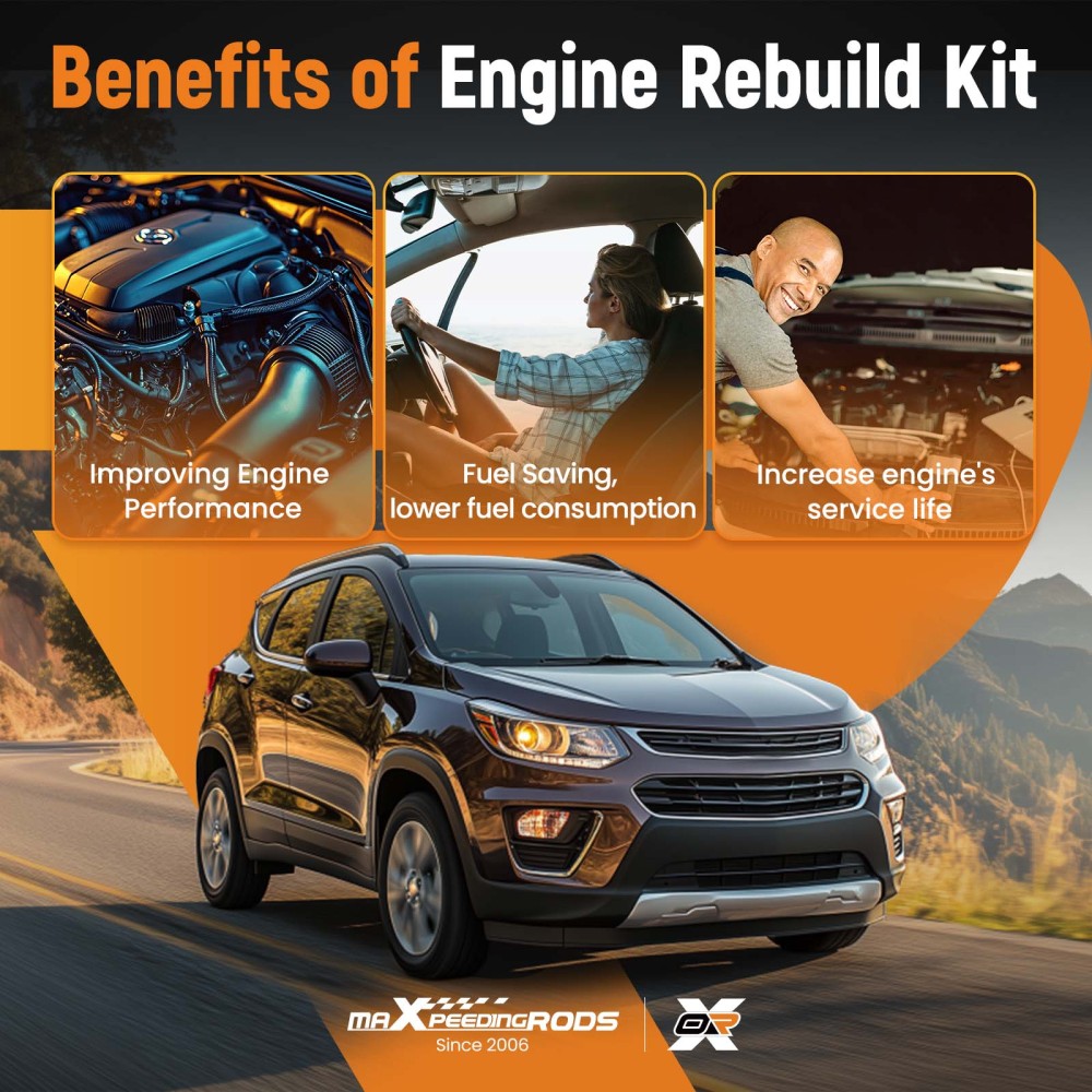 Engine Pistons Overhaul Rebuild Kit w/ Con Rods compatible for Chevy Cruze compatible for Buick 1.4T 11-16