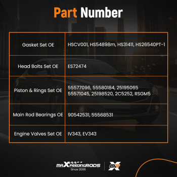 Engine Piston Head Gasket Bolts Kit compatible for Chevy Cruze Sonic compatible for Buick Trax 11-16 1.4L