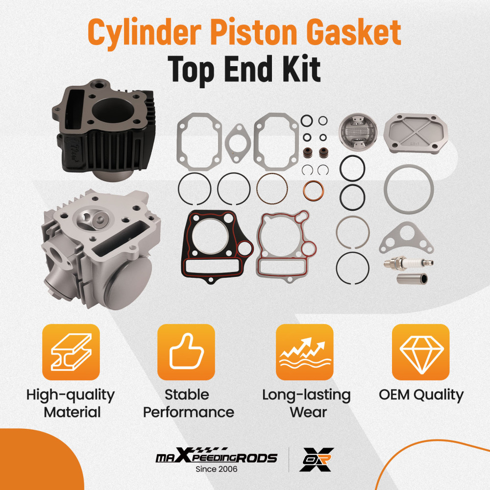 Top End Kit compatible for Honda ATC70 CRF70 CT70 C70 TRX70 XR70 S65 70 cc Cylinder Piston