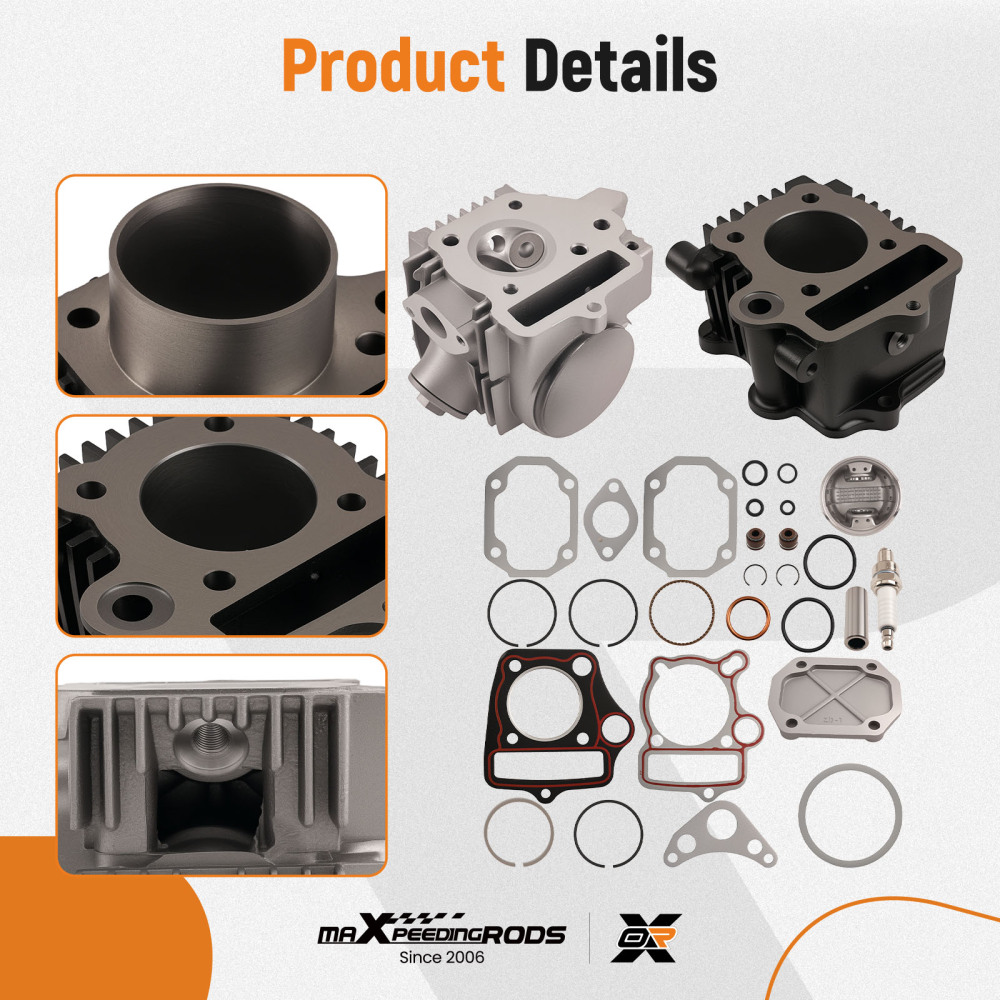 Top End Kit compatible for Honda ATC70 CRF70 CT70 C70 TRX70 XR70 S65 70 cc Cylinder Piston