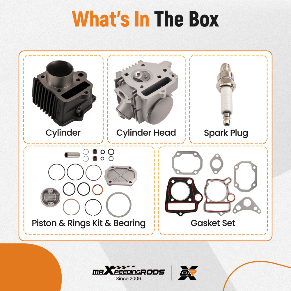 Top End Kit compatible for Honda ATC70 CRF70 CT70 C70 TRX70 XR70 S65 70 cc Cylinder Piston