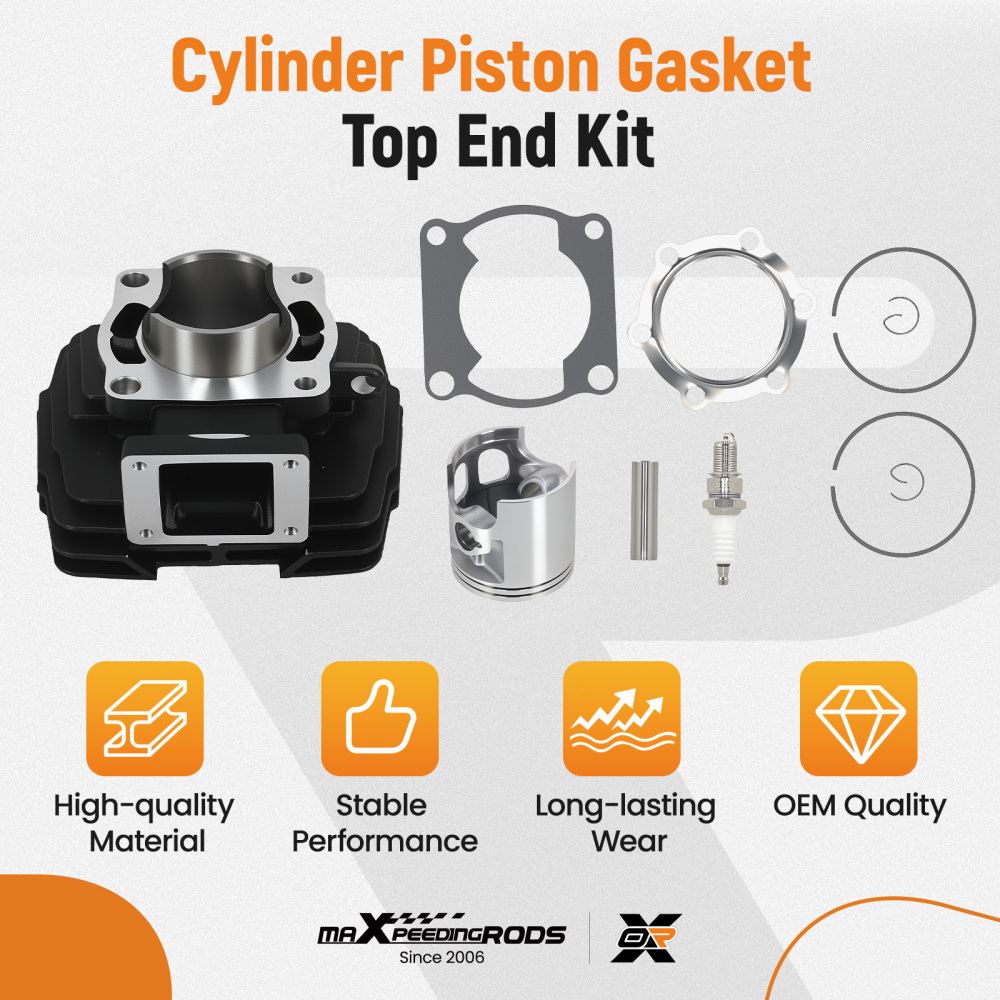 66mm Cylinder Piston Gasket Engine Rebuild Kit Set compatible for Yamaha DT175 MX175 78-14