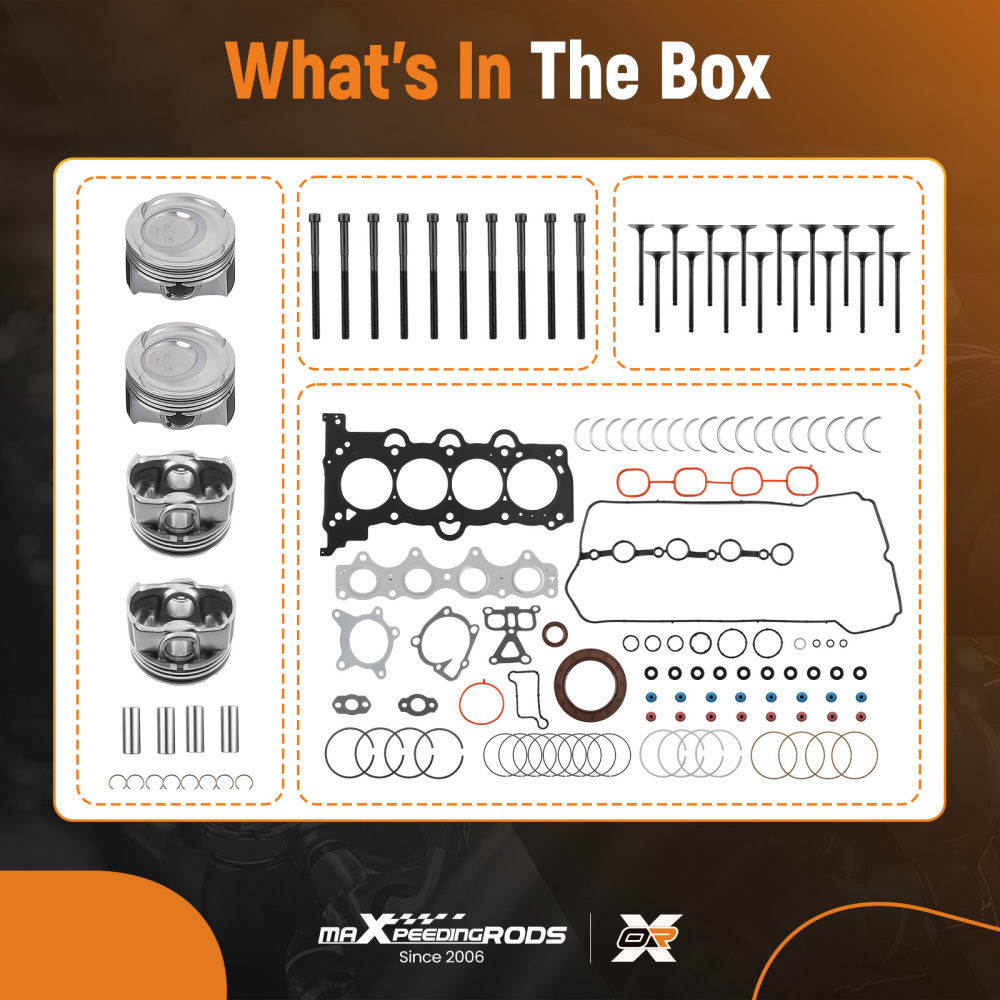 Engine Overhaul Rebuild Kit GasketsPistons Rings compatible for Hyundai Kia G4FD 1.6L