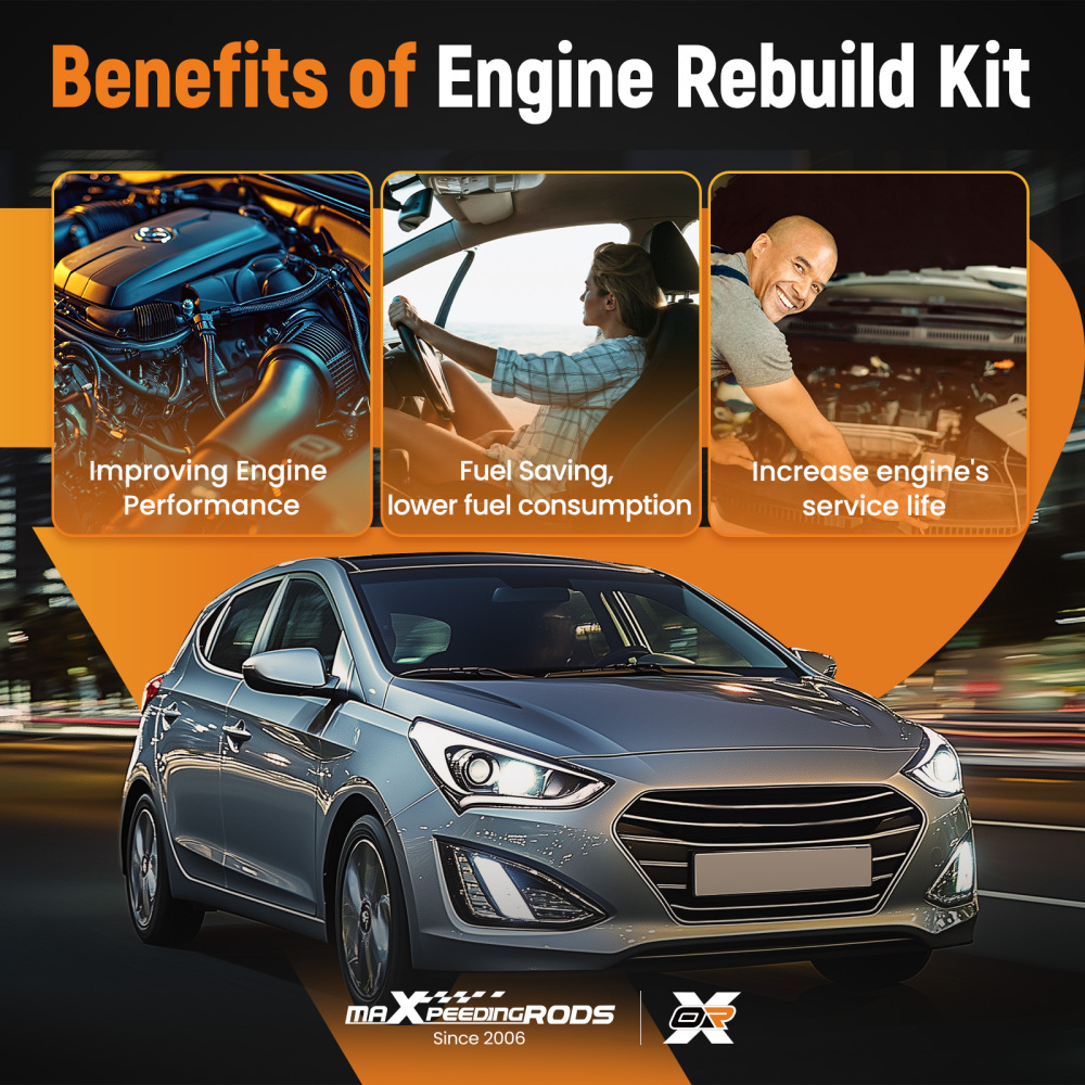 Engine Overhaul Rebuild Kit GasketsPistons Rings compatible for Hyundai Kia G4FD 1.6L