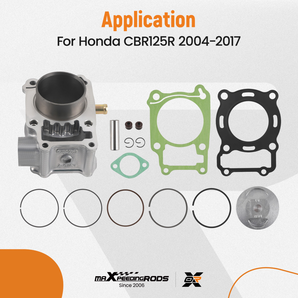Kit Cilindro Pistone 58mm 124cc compatibile per Honda CBR125R 2004-2017 FS125 Sonic 01-2008
