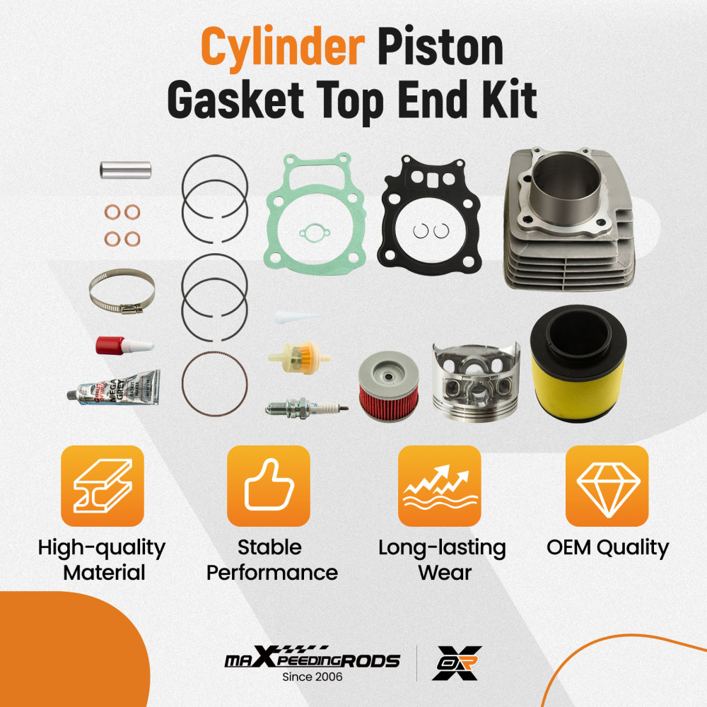 Compatible for Honda Rancher TRX350 00-06 Cylinder Piston Gasket Top End Rebuild Kit New