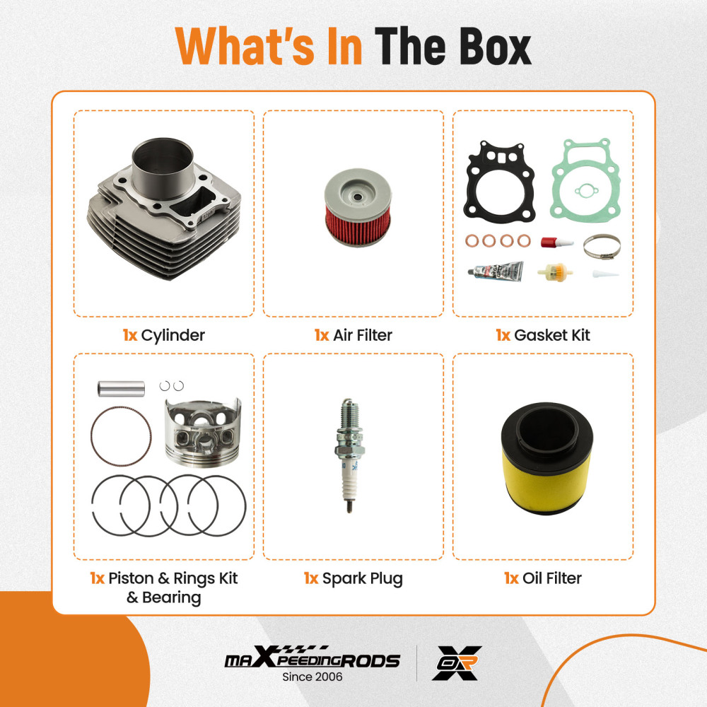 Compatible for Honda Rancher TRX350 00-06 Cylinder Piston Gasket Top End Rebuild Kit New