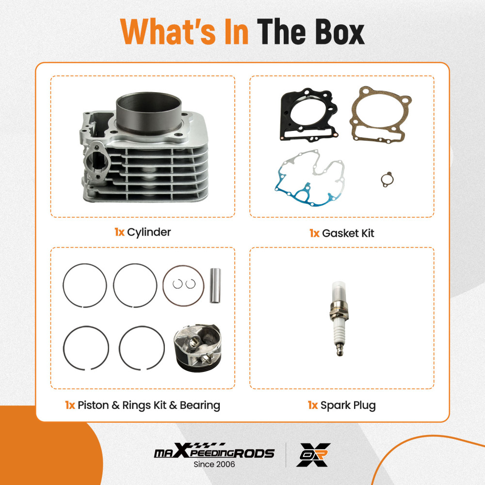 Compatible for Honda Sportrax TRX400EX 400EX Cylinder Piston Gasket Top End Kit 99-08 2001
