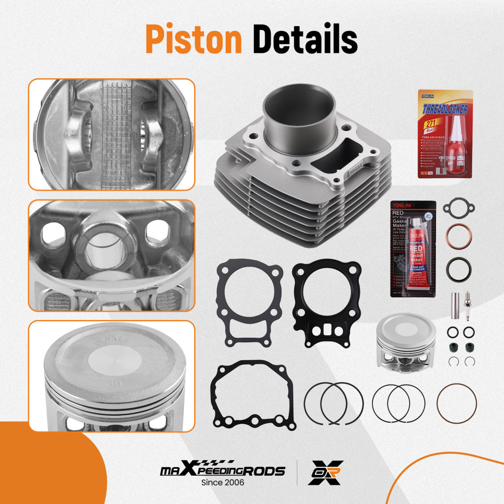 Cylinder Piston Gaskets Top End Rebuild Kit compatible for Honda Rancher TRX350 00-2006