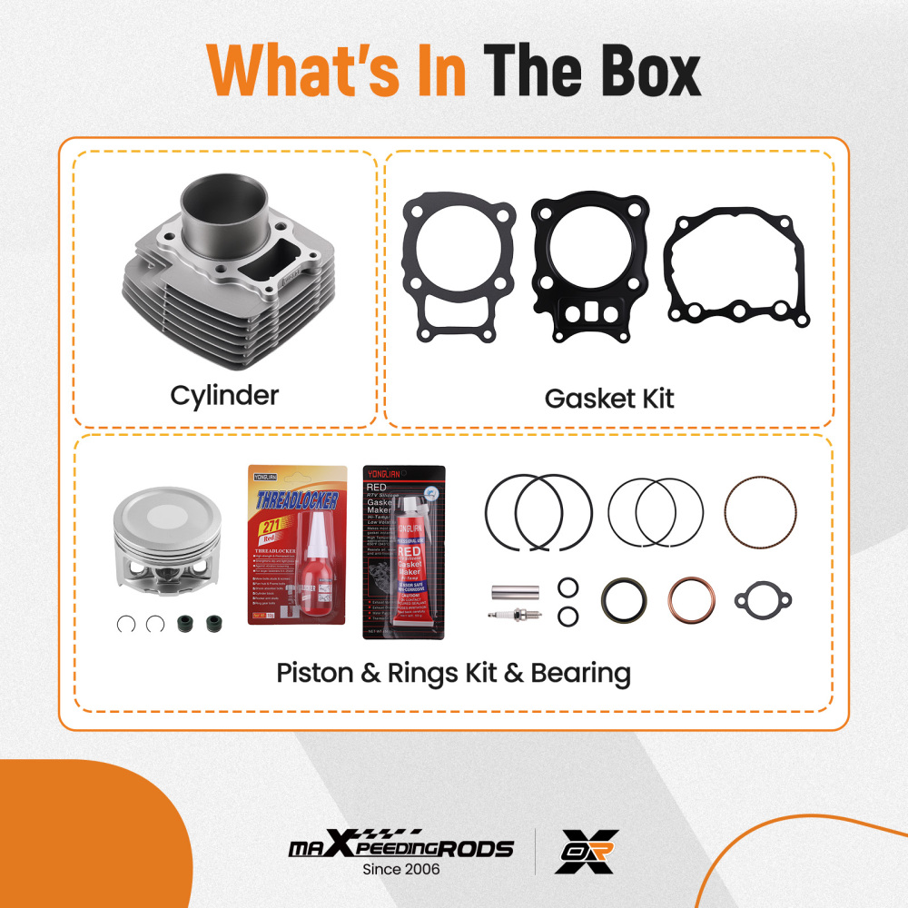 Cylinder Piston Gaskets Top End Rebuild Kit compatible for Honda Rancher TRX350 00-2006