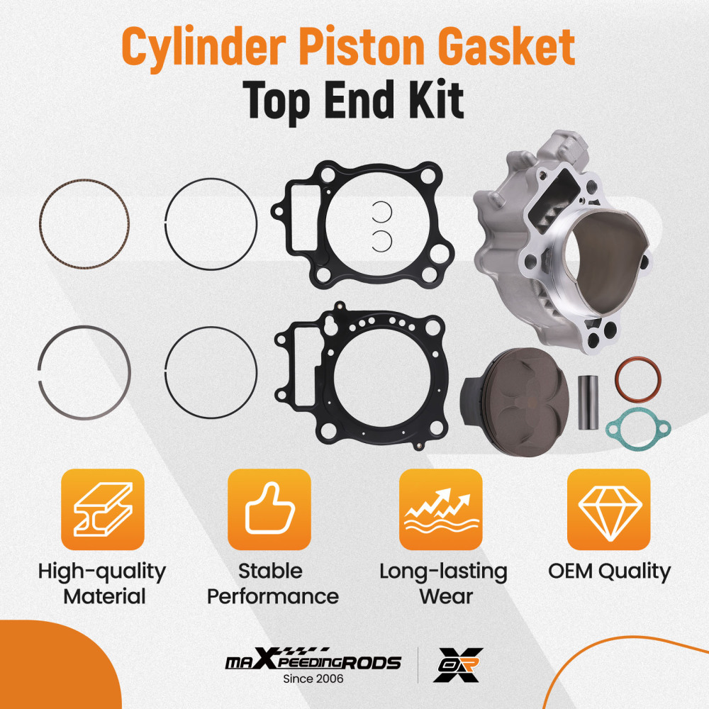 78mm Stock Bore Cylinder Piston Top End Rebuild Kit compatible for Honda CRF250R 04-09