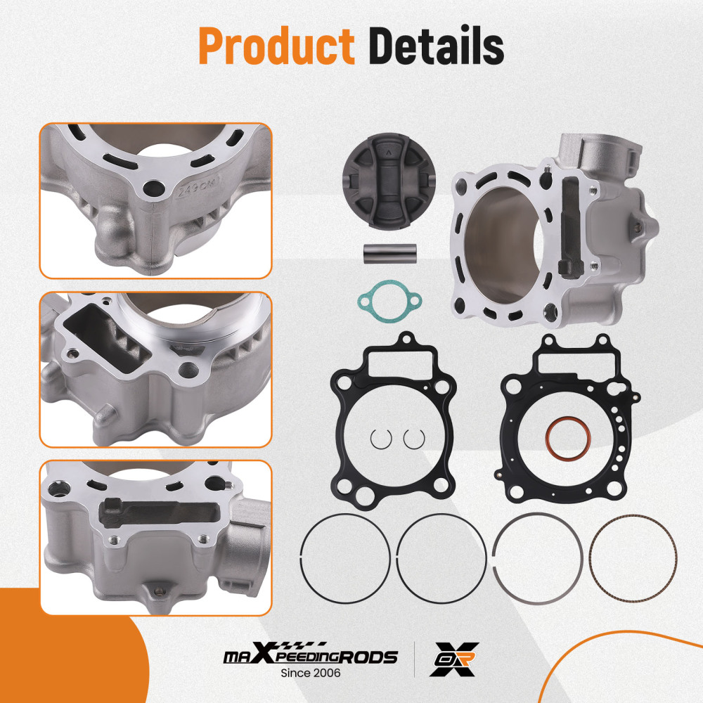 78mm Stock Bore Cylinder Piston Top End Rebuild Kit compatible for Honda CRF250R 04-09