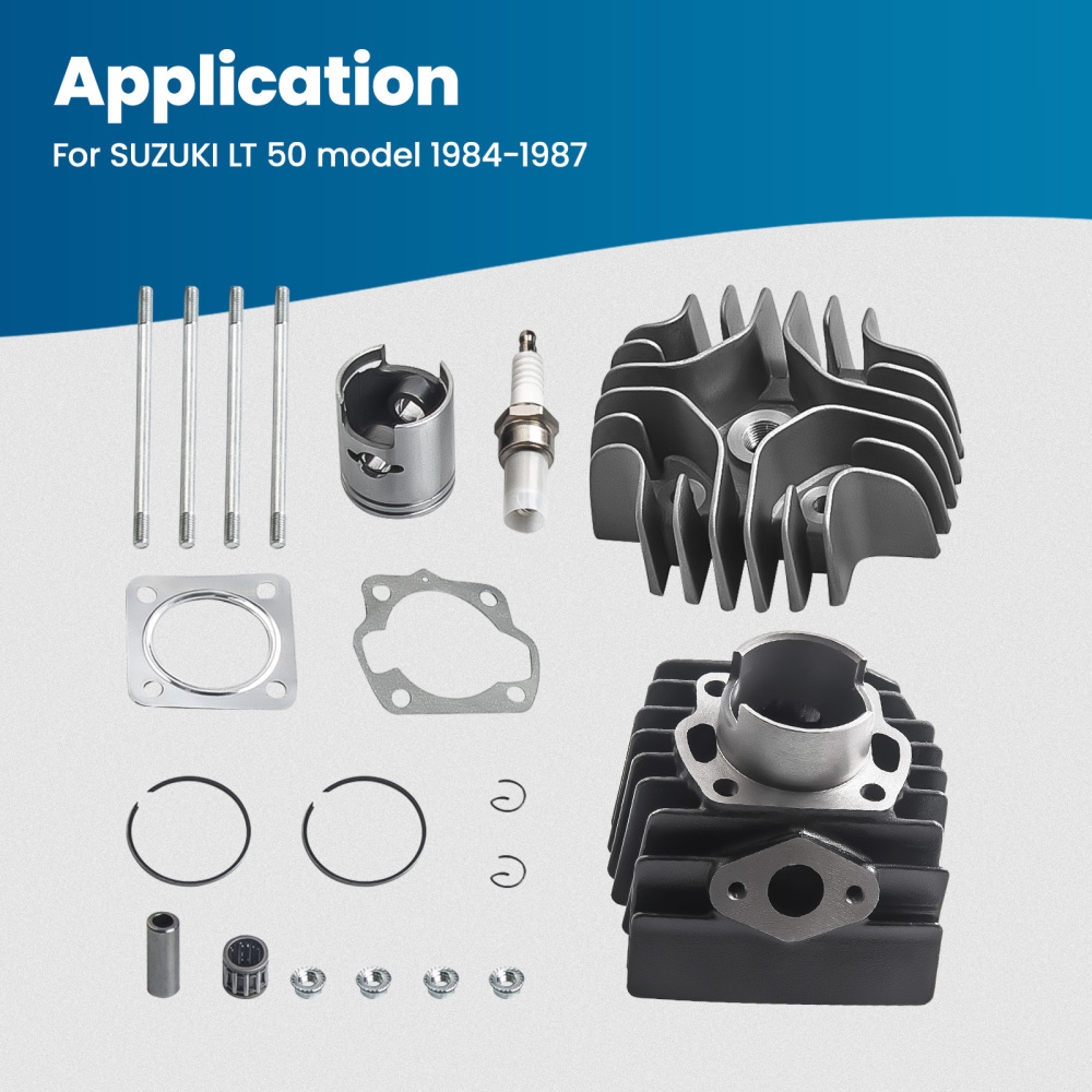 Per kit compatibile per SUZUKI LT A50 Kit guarnizioni pistone anello cilindro set fine 2002 2002 - 05