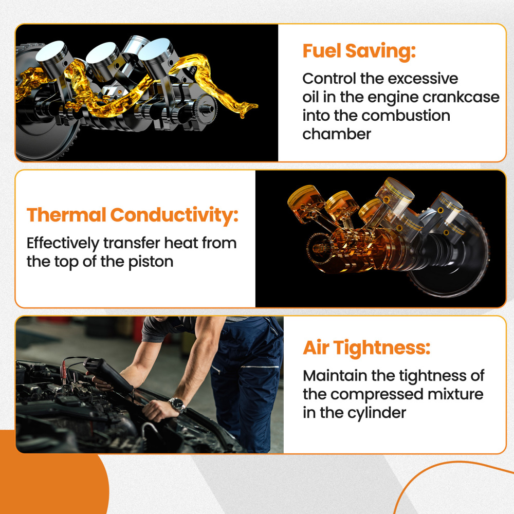 Compatible for Suzuki LT80 And LT80s Models Cylinder Piston Kit Rings Gaskets Pin Set 1987 - 2006