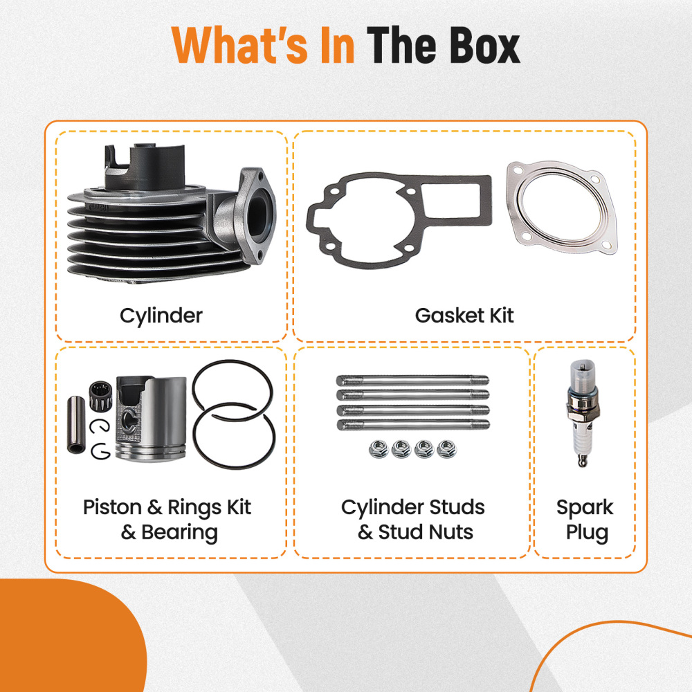 Compatible for Suzuki LT80 And LT80s Models Cylinder Piston Kit Rings Gaskets Pin Set 1987 - 2006