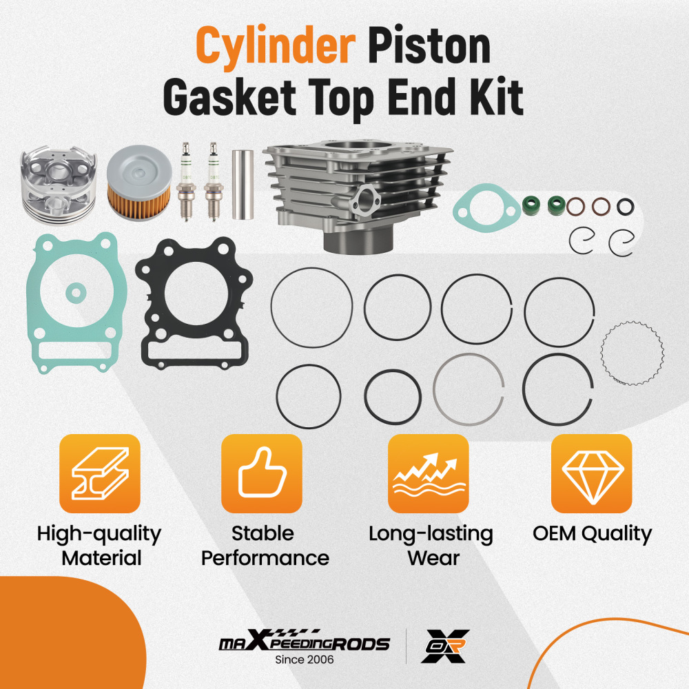 Cylinder Top End Rebuild Kit compatible for Honda 1988-2000 TRX 300 Fourtrax FW 4x4 2x4