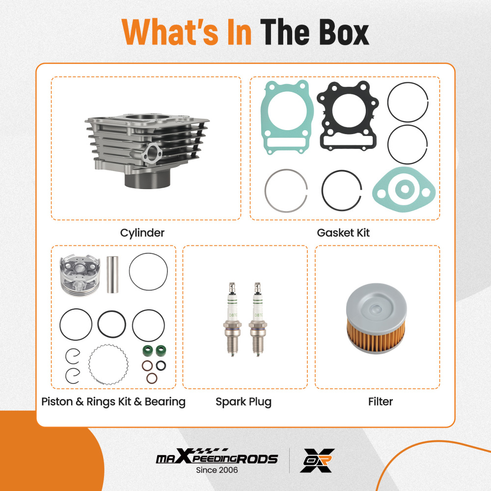 Cylinder Top End Rebuild Kit compatible for Honda 1988-2000 TRX 300 Fourtrax FW 4x4 2x4