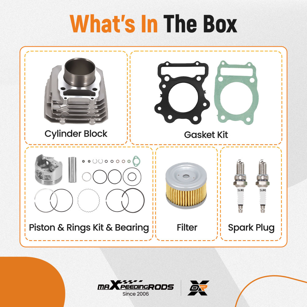 Cylinder Top End Rebuild Kit compatible for Honda 1988-2000 TRX 300 Fourtrax FW 4x4 2x4