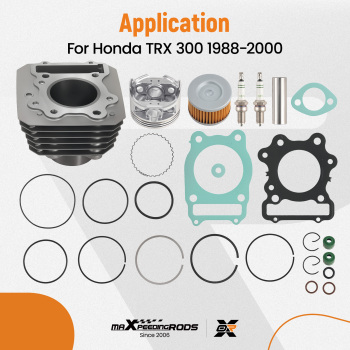 Cylinder Top End Rebuild Kit compatible for Honda 1988-2000 TRX 300 Fourtrax FW 4x4 2x4