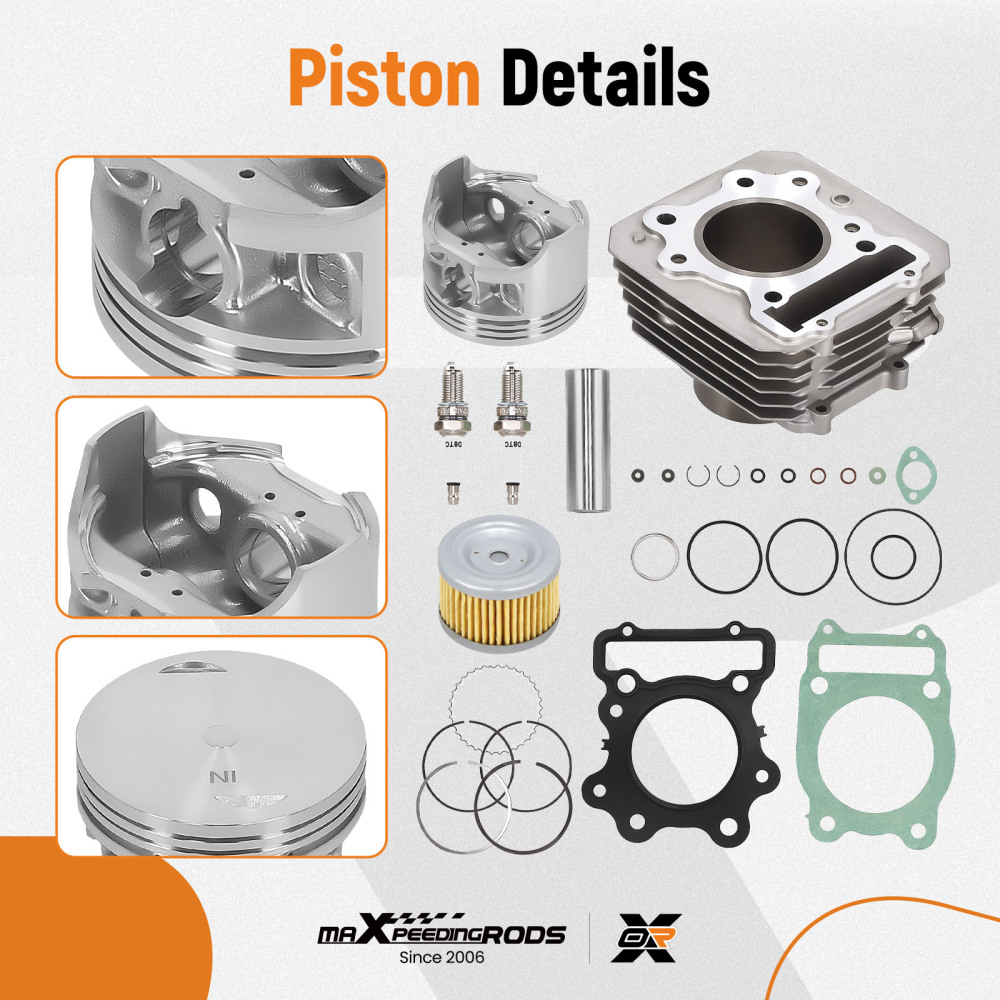 Cylinder Top End Rebuild Kit compatible for Honda 1988-2000 TRX 300 Fourtrax FW 4x4 2x4