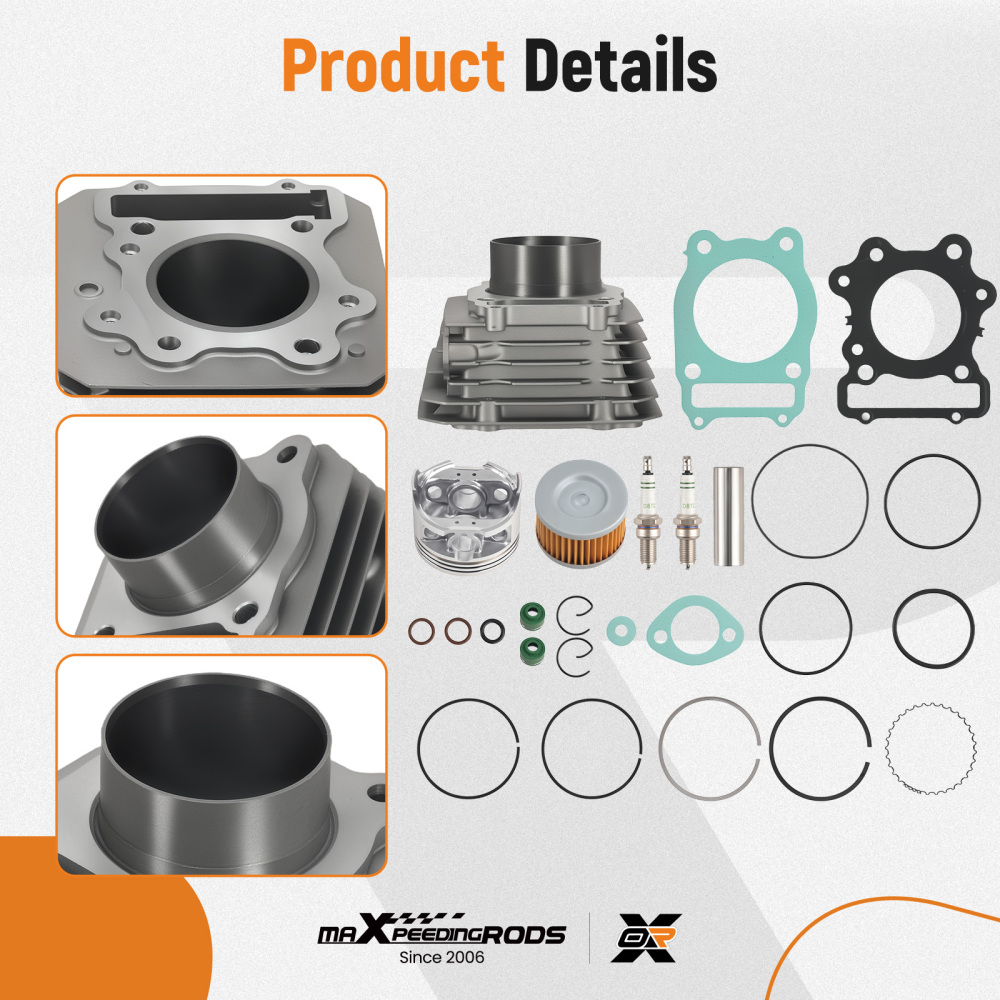 Cylinder Top End Rebuild Kit compatible for Honda 1988-2000 TRX 300 Fourtrax FW 4x4 2x4
