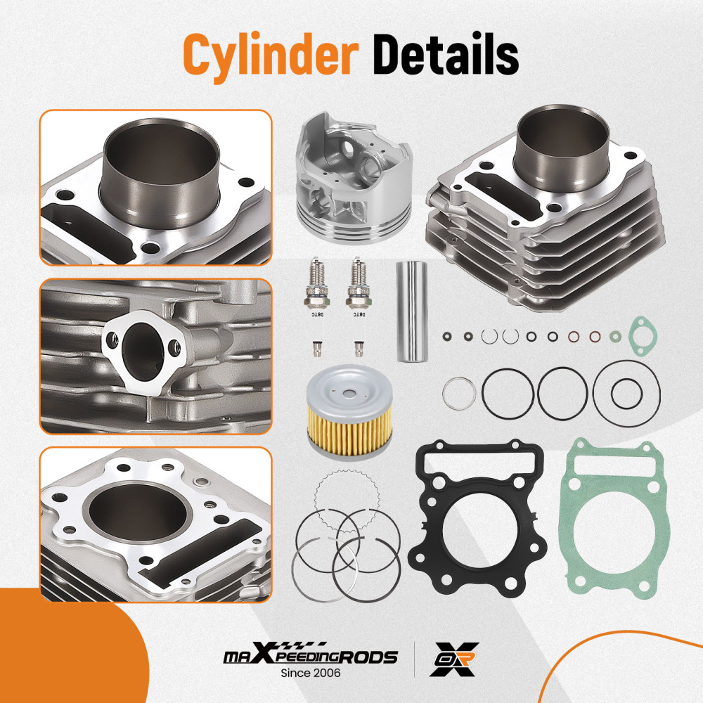 Cylinder Top End Rebuild Kit compatible for Honda 1988-2000 TRX 300 Fourtrax FW 4x4 2x4