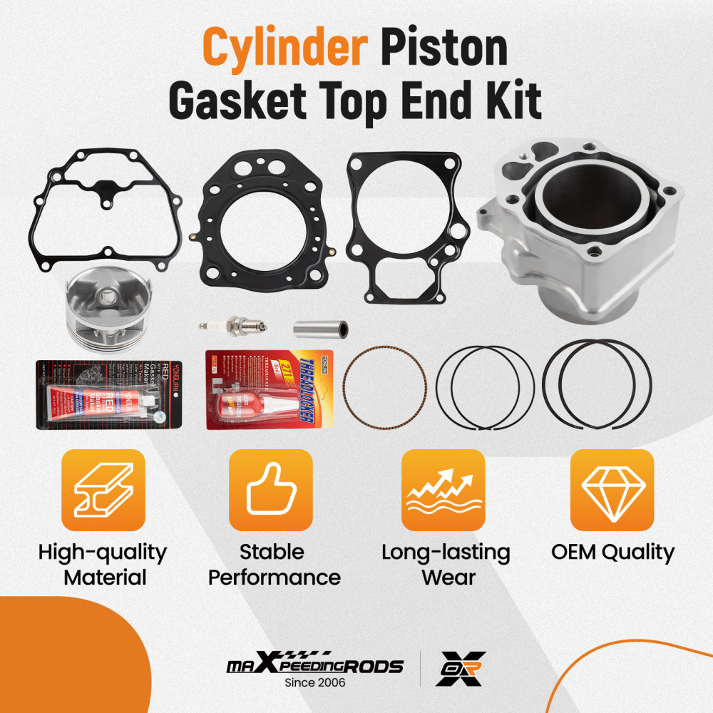 Cylinder Piston Gasket Top End Rebuild Kit compatible for Honda Rancher 420 TRX420 07-18