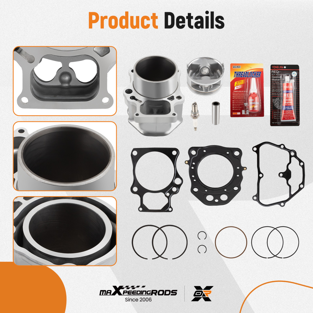 Cylinder Piston Gasket Top End Rebuild Kit compatible for Honda Rancher 420 TRX420 07-18