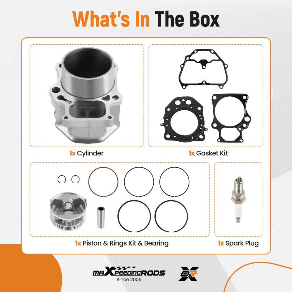 Cylinder Piston Gasket Top End Rebuild Kit compatible for Honda Rancher 420 TRX420 07-18