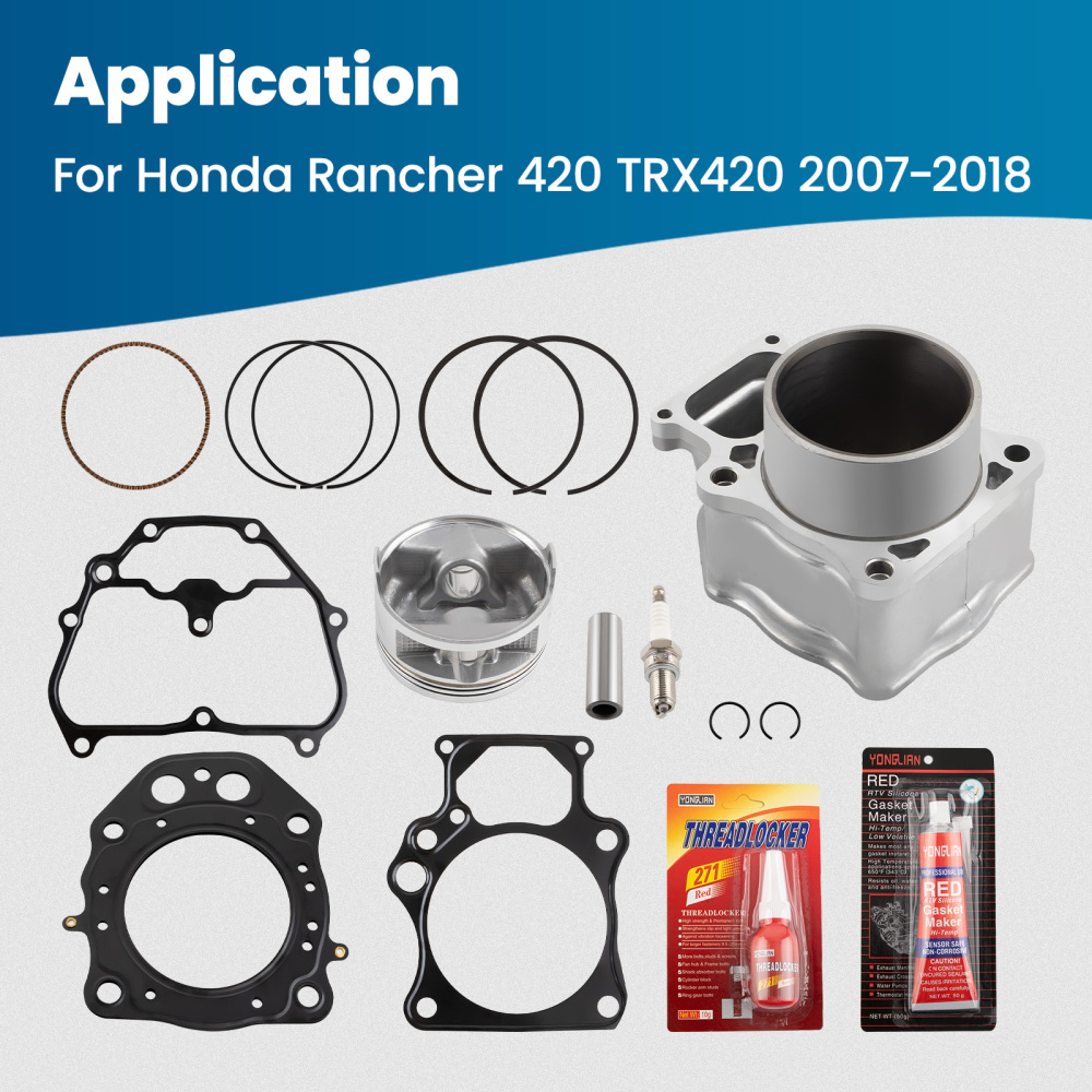 Cylinder Piston Gasket Top End Rebuild Kit compatible for Honda Rancher 420 TRX420 07-18