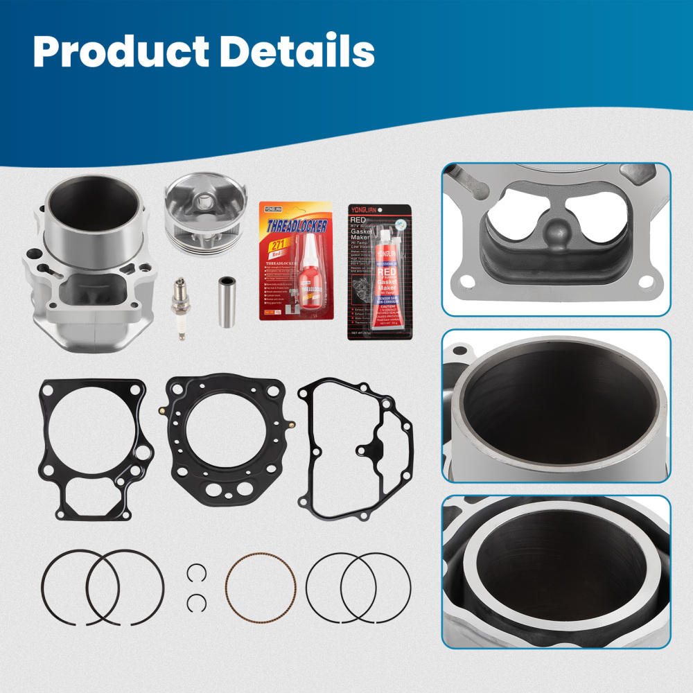 Cylinder Piston Gasket Top End Rebuild Kit compatible for Honda Rancher 420 TRX420 07-18