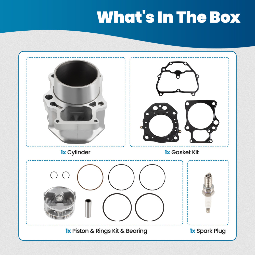 Cylinder Piston Gasket Top End Rebuild Kit compatible for Honda Rancher 420 TRX420 07-18
