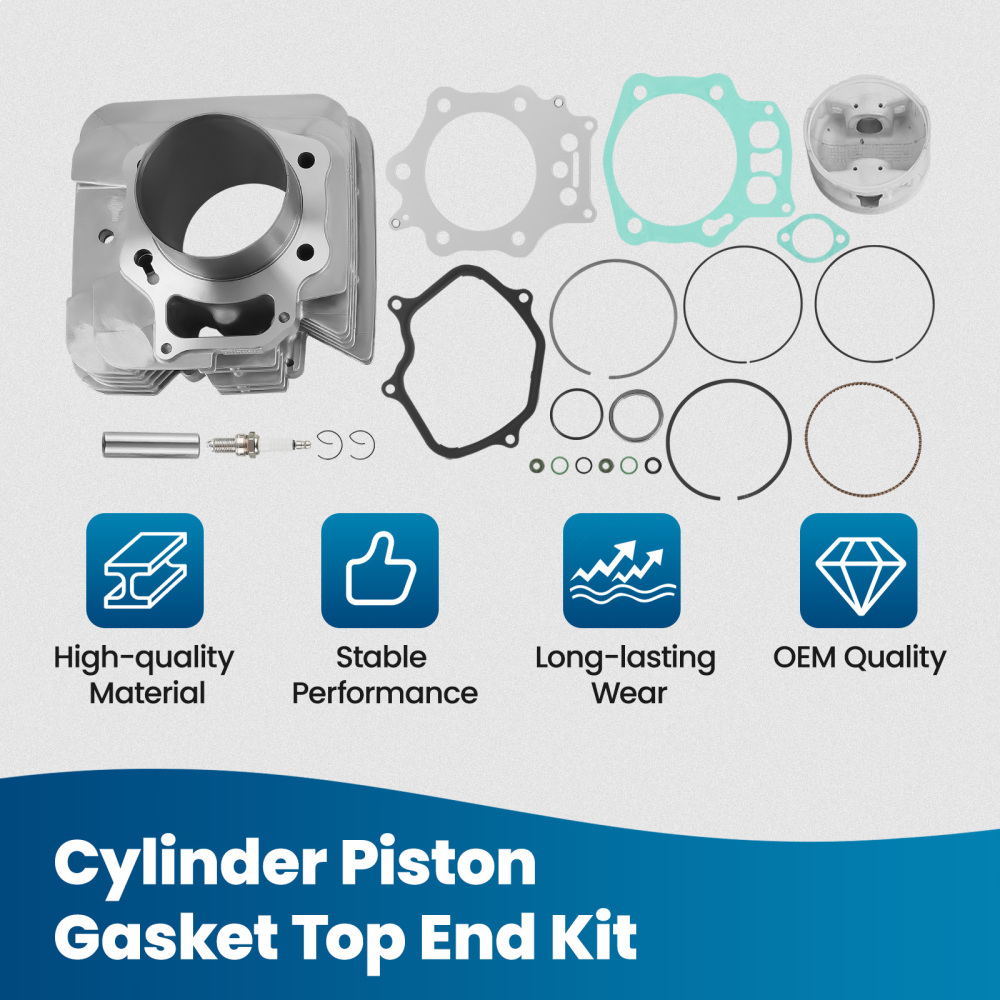 90mm Cylinder Piston Top End Rebuild Kit compatible for Honda Foreman 450 4x4 1998-2004