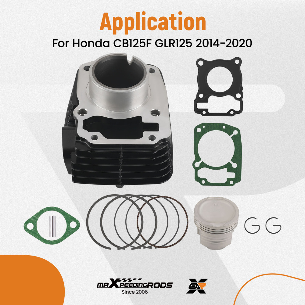 Engine Cylinder Barrel compatible for Honda CB125F GLR125 2014-2020 with Piston Set