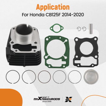 Engine Cylinder Barrel compatible for Honda CB125F GLR125 2014-2020 with Piston Set