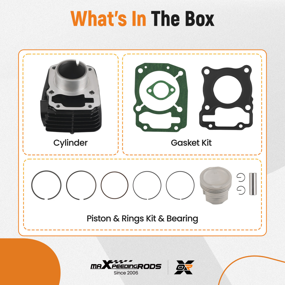 Engine Cylinder Barrel compatible for Honda CB125F GLR125 2014-2020 with Piston Set