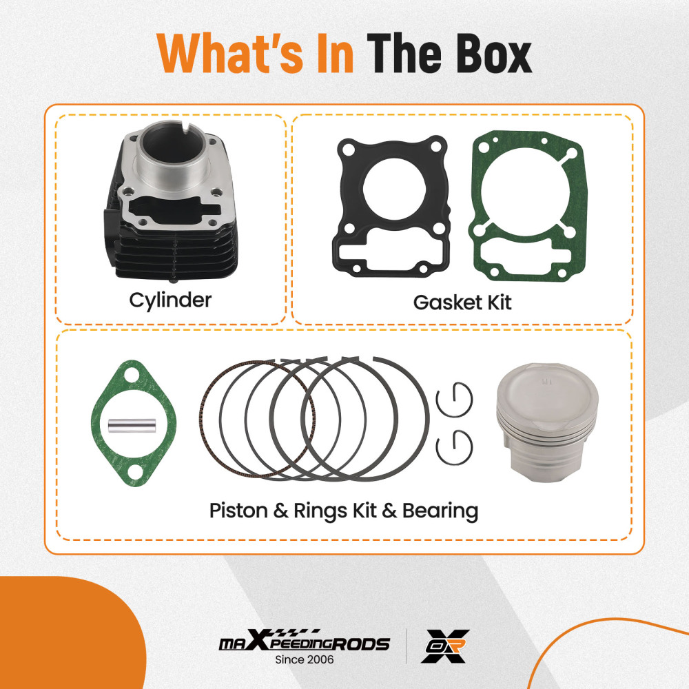 Engine Cylinder Barrel compatible for Honda CB125F GLR125 2014-2020 with Piston Set