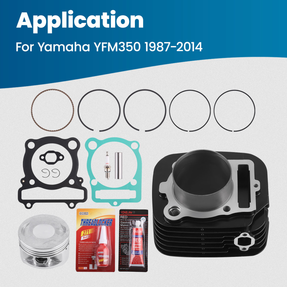 Cylinder Piston Gasket Top End Rebuild Kit compatible for Yamaha Grizzly 350 YFM350 07-14