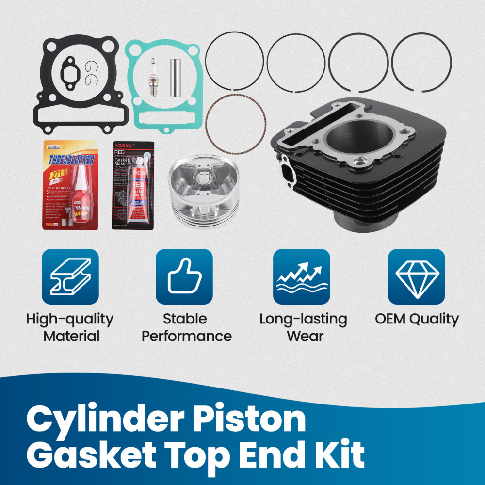 Cylinder Piston Gasket Top End Rebuild Kit compatible for Yamaha Grizzly 350 YFM350 07-14
