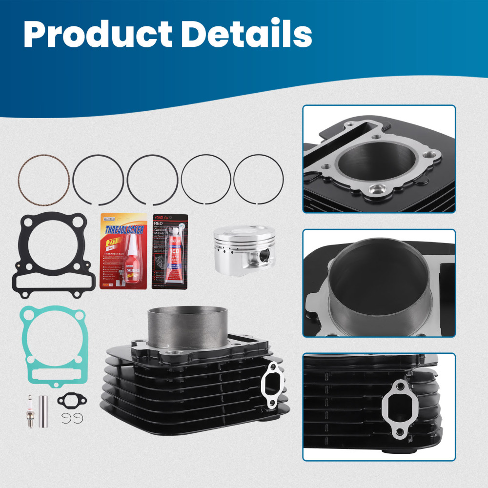 Cylinder Piston Gasket Top End Rebuild Kit compatible for Yamaha Grizzly 350 YFM350 07-14