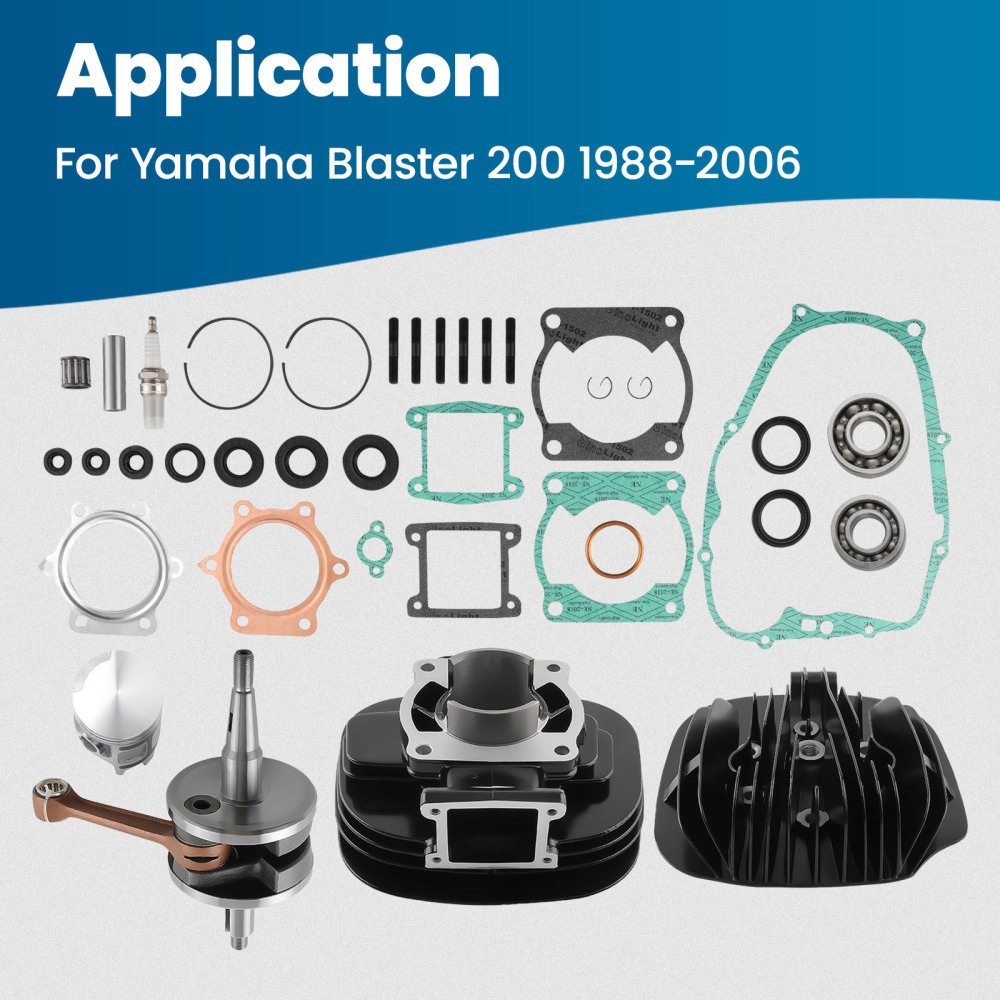 Cylinder Piston Crankshaft Top End Kit w/ Rings compatible for Yamaha Blaster 200 1988-2006