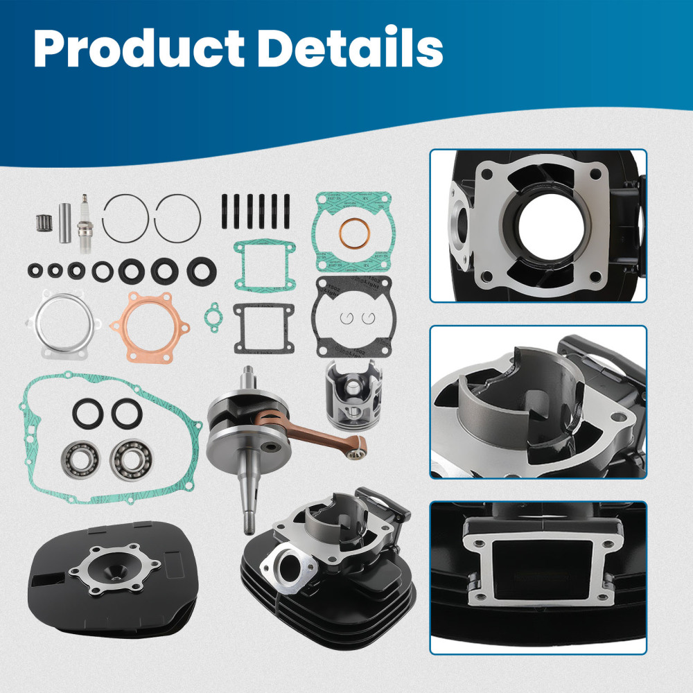 Cylinder Piston Crankshaft Top End Kit w/ Rings compatible for Yamaha Blaster 200 1988-2006