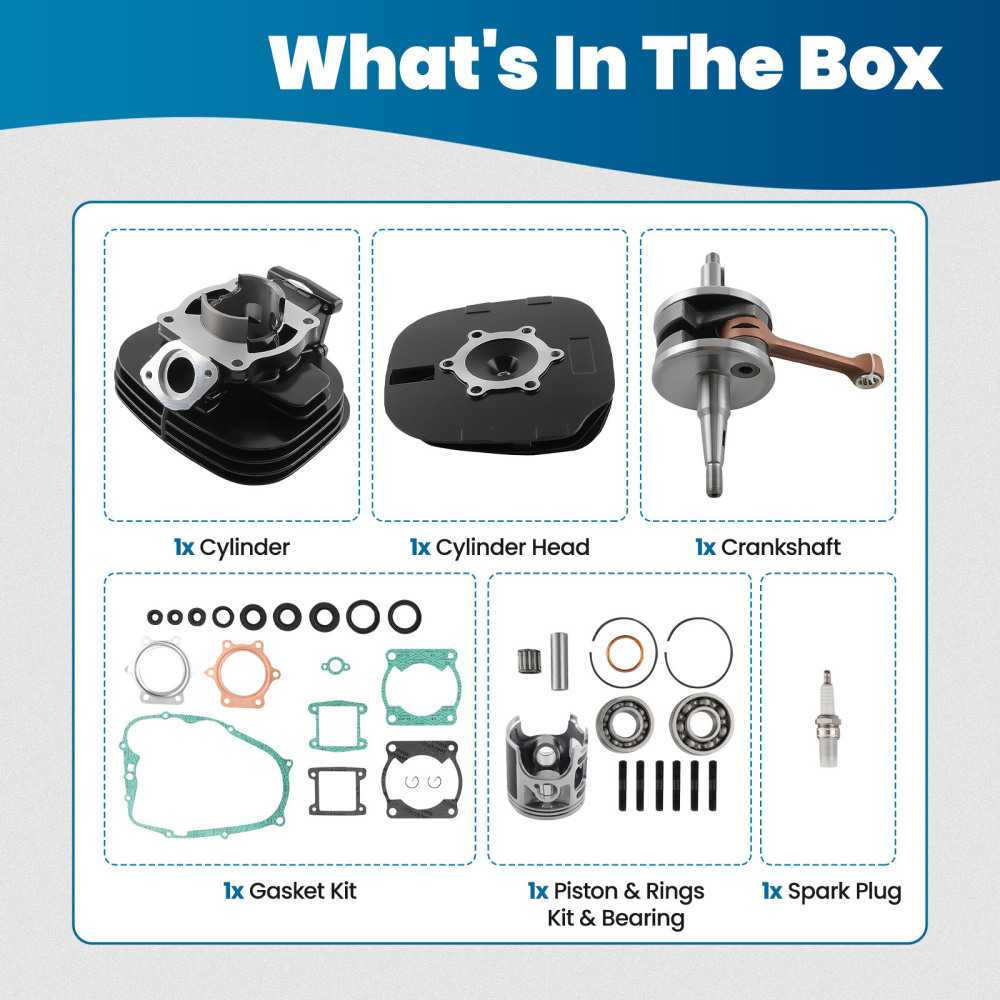 Cylinder Piston Crankshaft Top End Kit w/ Rings compatible for Yamaha Blaster 200 1988-2006