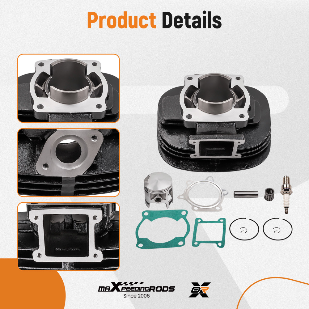 Cylinder Top End Piston Gasket Rebuild Kit compatible for Yamaha 88-06 YFS200 Blaster 200