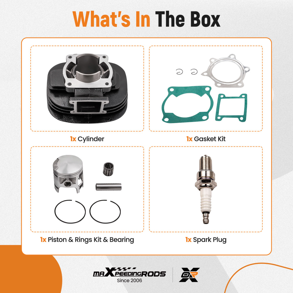 Cylinder Top End Piston Gasket Rebuild Kit compatible for Yamaha 88-06 YFS200 Blaster 200