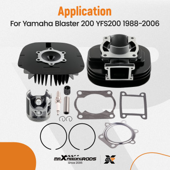 Compatible for Yamaha Blaster 200 Cylinder Head Piston Gasket Top End Rebuild Kit 1988-2006