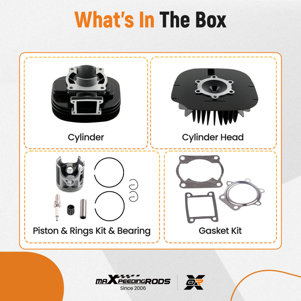 Compatible for Yamaha Blaster 200 Cylinder Head Piston Gasket Top End Rebuild Kit 1988-2006