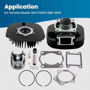 Compatible for Yamaha Blaster 200 Cylinder Head Piston Gasket Top End Rebuild Kit 1988-2006