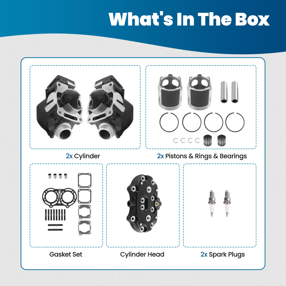 64mm Cylinder Head Pistons Gasket Top End Kit For 1987-2006 compatible for Yamaha Banshee 350