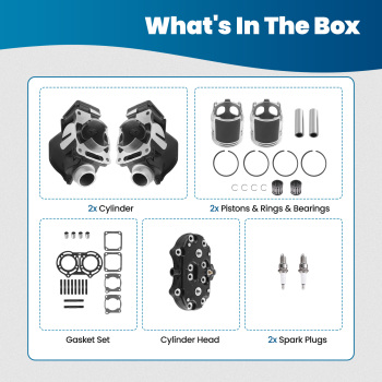 64mm Cylinder Head Pistons Gasket Top End Kit For 1987-2006 compatible for Yamaha Banshee 350